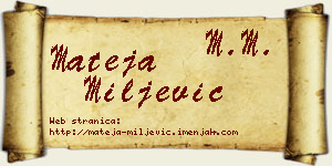 Mateja Miljević vizit kartica